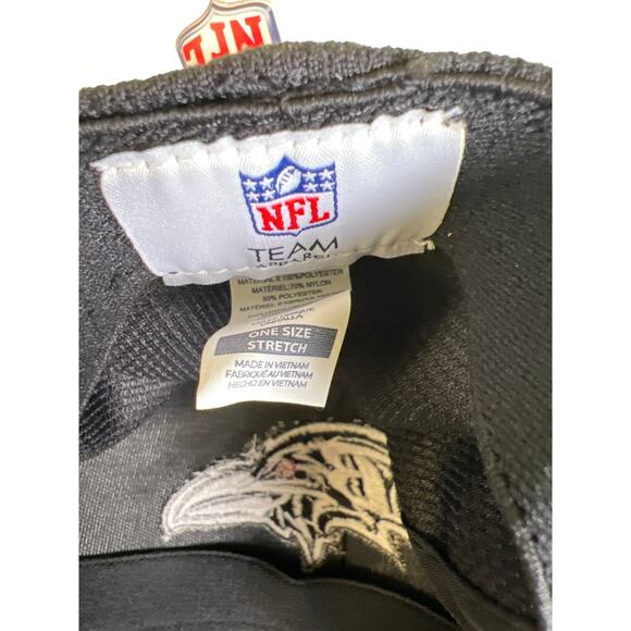 NFL Team Headwear Baltimore Ravens Football Mesh Back Stretch Hat Black & Gray - Picture 6 of 6